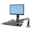 WorkFit-A LCD HD with Worksurface+ Standing Desk - Mounting kit (desk clamp mount pivot flexible arm keyboard tray work surface) for LCD display / keyboard / mouse - polished aluminum - screen size: up to 24 inch - desktop