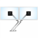 MXV Desk Dual Monitor Arm - Desk mount for 2 monitors - aluminum - polished aluminum - screen size: up to 24 inch