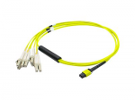 12M MPO TO 4XLC F/M OS1 YELLOW FIBER DUPLEX 8-STRAND FANOUT CABLE