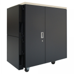 NetShelter CX 24U Secure Soundproof Server Room in a Box Enclosure International - 19 inch 24U Wide - Gray Oak