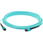 Fiber Optic Duplex Patch Network Cable - Fiber Optic for Network Device Patch Panel Router Media Converter Switch - 16.40 ft - 1 x MPO Female Network - 1 x MPO Female Network - Aqua