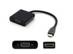 20.00cm (8.00in) HDMI Male to VGA Female Black Active Adapter Cable - 100% compatible with select devices.