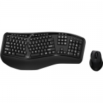 Tru-Form Media 1500 - Wireless Ergonomic Keyboard & Laser Mouse - USB Wireless RF Keyboard - 105 Key - English (US) - Black - USB Wireless RF Mouse - Laser - 1600 dpi - Black