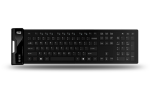 Antimicrobial Waterproof Flex Keyboard - Cable Connectivity - USB Interface - 120 Key - English (US) - Compatible with Computer - Multimedia Internet Email Hot Key(s) - QWERTY Keys Layout - Industrial Silicon Rubber - Black