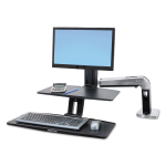 WorkFit-A with Suspended Keyboard Single LD Standing Desk - Stand for LCD display / keyboard - black polished aluminum - screen size: up to 24 inch